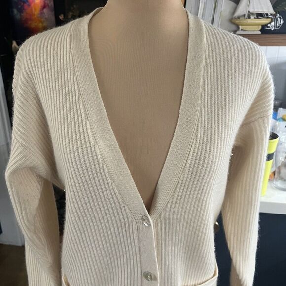 Robinson's SZ PS Vintage Lambswool Angora Ribbed Button Cardigan Quiet Luxury - Picture 4 of 9